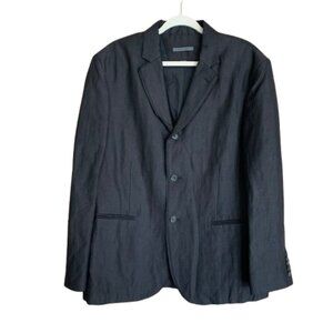 John Varvatos Black Size 54 Men's Three-Button Italy Linen Wool Blend Blazer EUC